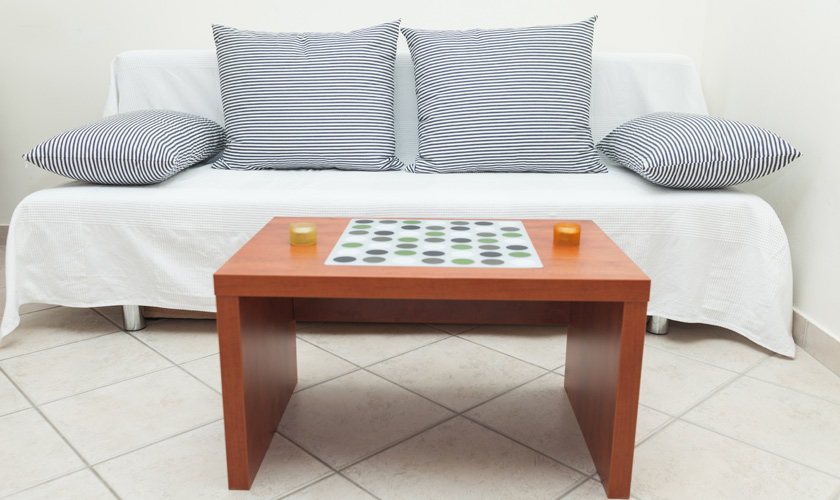 Sofa with coffee table